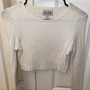 Cry Baby cropped cable knit top